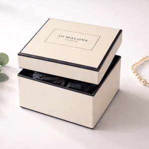 3/$15 Jo Malone London Gift Box w/ Tissue | Cream & Black Box | 4.5” Square